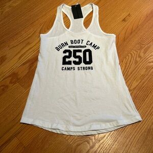 NWT Burn Boot Camp 250 Camps Strong White Tank Top! Size M